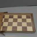 AMEROUS 15 Inches Magnetic Wooden Chess Set - 2 Extra Queens - Folding Board - Pieces Storage Slots, Handmade Portable Travel Chess Game - Beginner Chess Set for Kids, 6 up Age