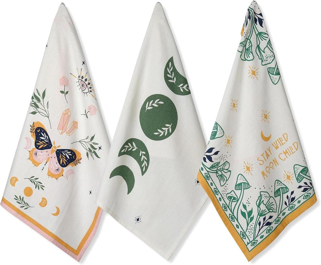Folkulture Kitchen Towels – 100% Cotton Dish Towels, Set of 3-20x26, Large