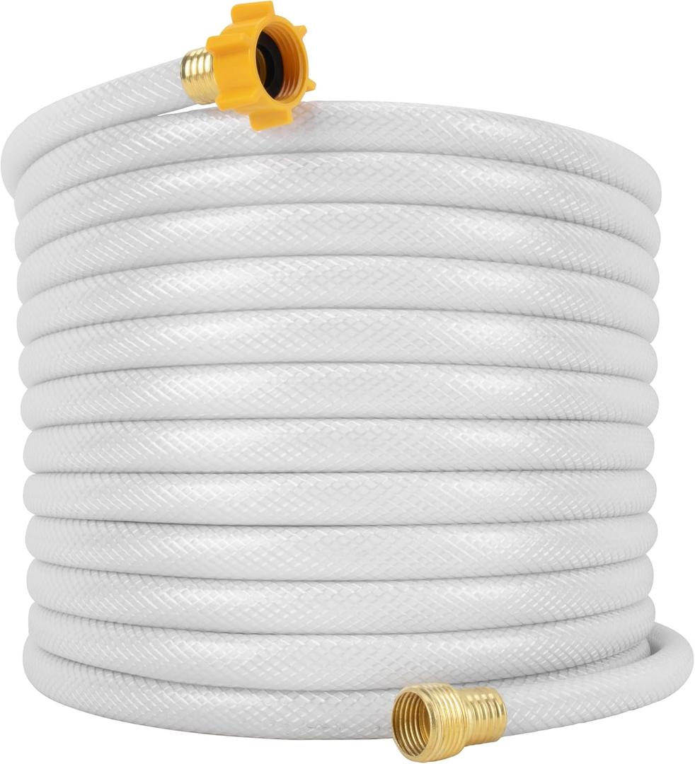 Camco TastePURE 50-Ft Water Hose - RV Drinking Water Hose Contains No Lead, No BPA & No Phthalate - Features Reinforced Design & Crafted of PVC - 1/2 Inside Diameter, Made in the USA (22753)