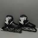 METROLLER Inline Skates for Girls and Boys, Women, Men 4 Sizes Adjustable Inline Skates with Light Up Wheels, Illuminating Beginner Skates for Kids 5-8 8-12 & Adult Youth. (Black)