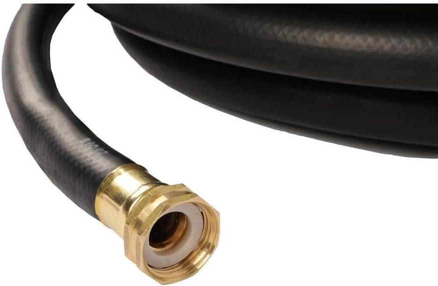 Wiseflow Garden Hose 75FT x 3/4", Heavy Duty Rubber Hose, Water Hose with Five Layered Braiding, Male Female Fittings, 1200PSI Burst, 300PSI Working for Yard, Car Wash, Pets (Black)