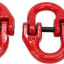 1/2 inch Tow Hitch Hammer Lock Safety Chain Adapter Connector Link Hammerlock Coupling Link, G80 Alloy Steel, 12000 Lbs Loading, Red, 2Pcs