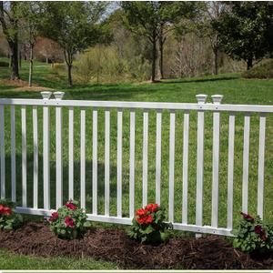 3ft H x 3.5ft W (2 Panels) No Dig Zippity Baskenridge Fence Panel Kit, Vinyl Fencing Panel, White Vinyl Fences for Yard, Temporary for Backyard, White Picket Garden Border, DIY ZP19037