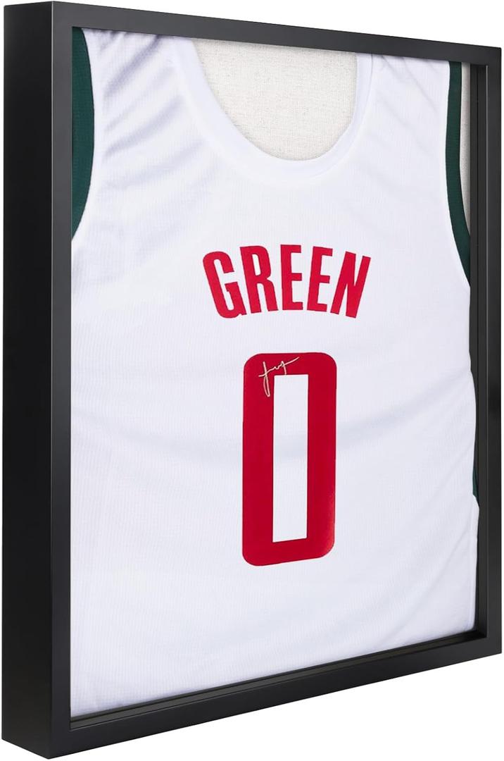 1DOT2 16x20 Large Shadow Box Frame, Jersey Frame Display Case with Grade A Natural Pine Wood Acrylic Front and Metal Hanger Shadowbox Frame Display Depth of 1", Black