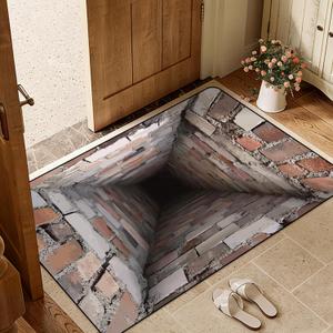 3D Hole Illusion Doormat - Non-Slip Optical Illusion Rug with Realistic Deep Pit Effect, Easy Clean Floor Mat for Entryway Living Room Bedroom Hallway Indoor Decor 50x80cm