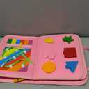 Busy Board for Toddlers 1-3 Sensory Busy Book for 1+ Year Old Boys Girls Montessori Learning Activity Books Birthday Christmas Toddler Gift (Pink)
