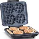 DASH Multi Mini Waffle Maker - Four 4 Waffle Molds, Nonstick Waffle Iron with Quick Heat-Up, Nonstick Surface - Perfect Mini Waffle Maker for Kids and Families, Just Add Batter (Graphite)