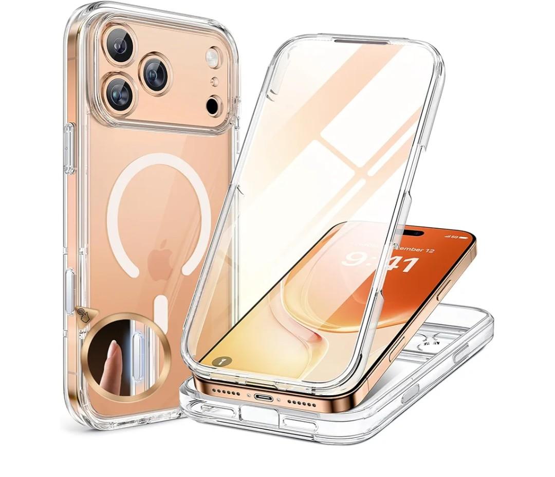 Miracase for iPhone 17 Pro Max Case 6.9" Full-Body Phone Case with Built-in Glass Screen Protector& Full Camera Protector,[Magnetic with MagSafe] Drop Proof 17 ProMax Cover, Clear