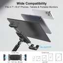 Portable Monitor Stand 15.6", Heavy Duty Tablet Arm Mount with Desk Clamp | Sag-Free Adjustable iPad Holder for Bed, 360 Foldable Arm Fits 4.7" to 18.5" iPad Pro/Air/Mini, Thick Case Friendly, Black