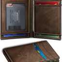 BULLIANT Slim Wallet For Men 12Cards,Magnetic Flip Build-in Money Clip Airtag Compatible-RFID Blocking