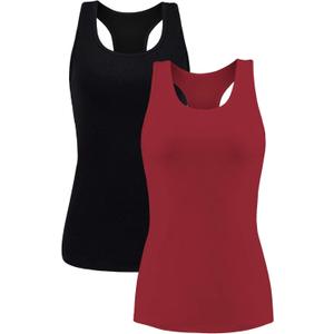beautyin Women Tank Top with Shelf Bra Racerback Workout Yoga Tops Undershirt (Large)