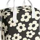 bow lunch box for women and men,insulated fabric lunchbag for work,leakproof adult lunchbox,cooler lunch tote bag for offices college picnic travel outdoor (Flower)