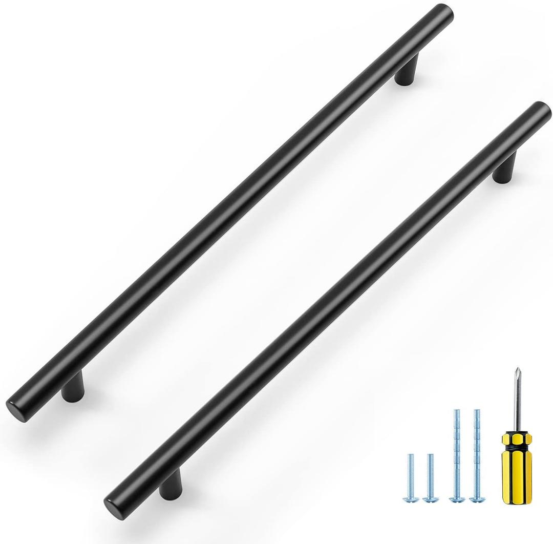 Ravinte Black Cabinet Handles 10 Pack 10 inch Cabinet Pulls Matte Black Kitchen Cabinet Handles Modern Drawer Pulls Black Hardware for Kitchen Cabinet