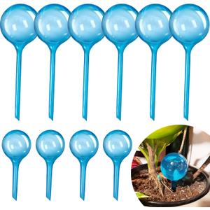 Bvrbaory 10 Pcs Watering Cans,Plant Watering Globes,Plastic Self-Watering Bulb for Indoor Outdoor Potted Flower,Blue