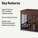Amazon Basics Furniture Style Dog Crate, Sturdy Wooden Pet Kennel, End Table with Space for Pet, Two Bowls Included, 30" x 20.4" x 23.6", Walnut