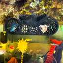 Aquarium Floating Betta Fish Log, Hide Tunnel and Hammock Toy, Small Fish Or Shrimp Hide Resting Cave, Floating Feeder, Feeding Ring, Tank Accessories Decoration (Black)