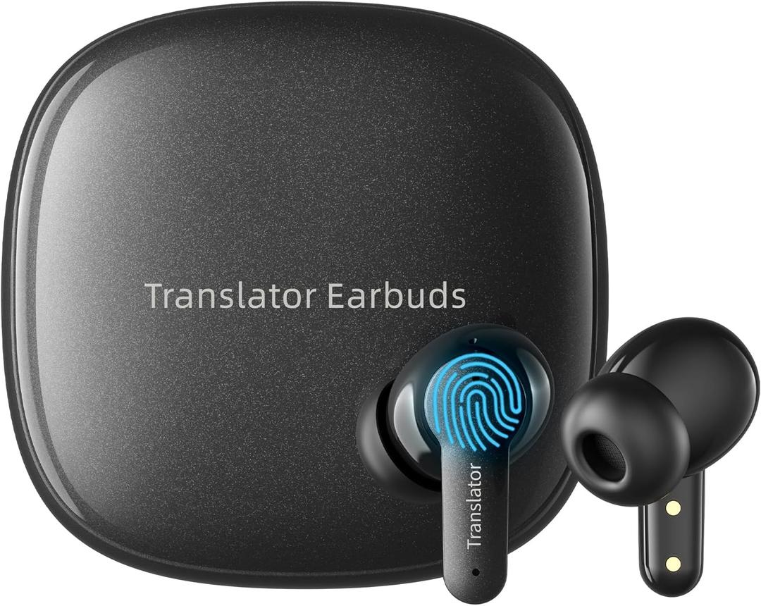 Offline AI Translator Earbuds M3 Language Translator Device Translation Earbuds Real Time Support 144 Languages No Subscription Required (with Lifetime Free Offline Translation Black)