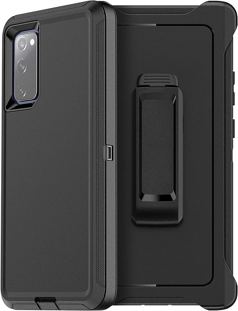 OtterBox Samsung Galaxy S20 FE 5G (FE ONLY - Not Compatible with Other Galaxy S20 Models) Defender Series Case - Black, Rugged & Durable, with Port Protection, Includes Holster Clip Kickstand