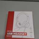 Wireless Headset with Mic for Work up to 40H Talk Time, Over-Ear Foldable Bluetooth Wireless Headset with AI Noise Cancelling Mic, Bluetooth V5.3 & USB Dongle & Mic Mute for Home Office (Red Brown)