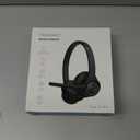 TECKNET Wireless Headset, Bluetooth Headset with Noise Cancelling Microphone - Rechargeable Bluetooth V5.2 Headphones, 50H Playtime & Mic Mute, On Ear Headphones for Trucker/Remote Work/Call Center (Deep Black)