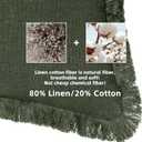 AmHoo Pack of 2 Linen Pillow Covers with Tassels Fringed Decorative Rustic Natural Throw Pillowcase Cushion for Couch Sofa Bedroom 16 x 16-Inch Green