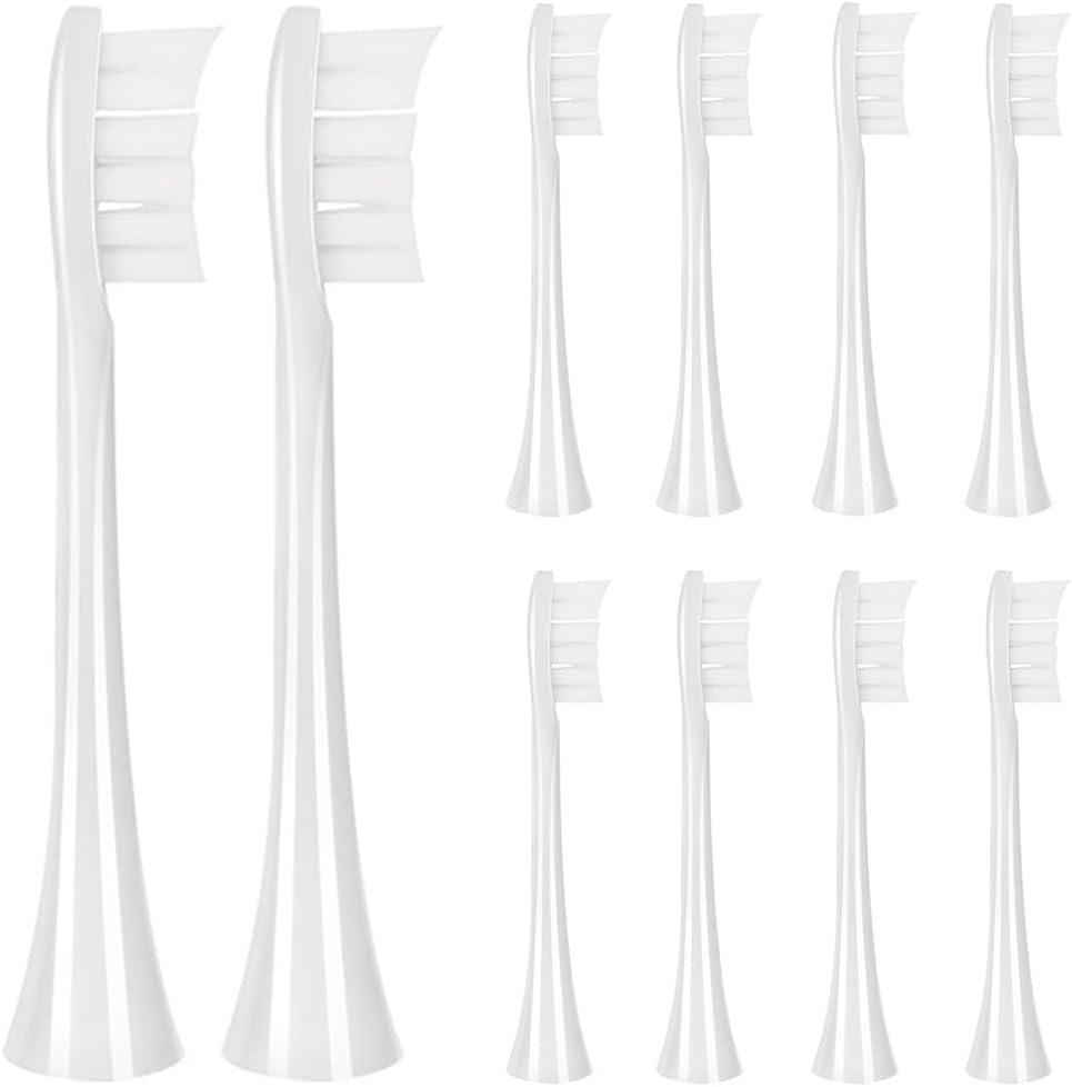 10 Pcs Replacement Toothbrush Heads for Boka 2.0 & 3.0 Electric Toothbrush Adults with Dust Cover, White