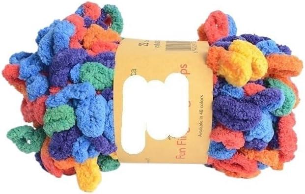 100g/Roll Hand Knitting Finger Loop Yarn Crochet Super Warm Puffy Circle Cotton Braided Rope Blanket Yarn (Color : 37)