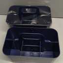 Tiawudi 2 Pack Caddy Organizer with Handle, Portable Plastic Caddy, Storage Organization for Cleaning, Bath, Makeup, Art, Craft, Stationery, Classroom and Office, Tote Organizer (Rectangle, Dark Blue)