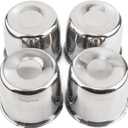RTRHINOTUNING 4.25in Wheel Center Caps Stainless Steel Push Through Trailer Hub Covers for Truck RVs Wheel Rims (4.25" Center Hole, 3.66" Height, Chrome)
