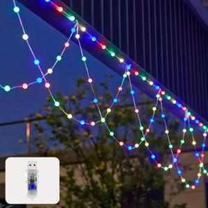 XIXIANGLIAN Globe String Lights, 13.1 Feet 138 LED Color Changing String Lights - 8 Modes, Waterproof Fairytale Lights for Party, Holiday, Wedding Decoration. (Multicolor, USB)