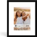 8x10 Picture Frame, Made of Solid Wood with Real Glass, Display Pictures 5x7 with Mat or 8 x 10 without Mat - Wall and Tabletop