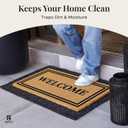 Natural Coir Door Mat, Minimal Shedding, Heavy Duty Non-Slip Welcome Mat for Front Door, Outside Entrance, Porch & Entryway (17x29, Welcome 6)