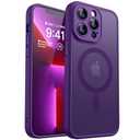 CANSHN Magnetic Compatible with iPhone 13 Pro Max Case, Upgraded [Full Camera Protection] [Compatible with Magsafe] [Translucent Matte] Shockproof Protective Phone Case Cover 6.7 Inch - Deep Purple