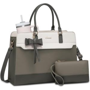 LOVEVOOK Laptop Tote Bag for Women,Leather Work Bag, Waterproof Business Teacher Bag,Large Computer Handbag Purse Briefcase,Office Gifts for Women