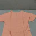 ATHMILE Womens V Neck Short Sleeve Summer T Shirts Curved Hem Plain Top Beach, XS