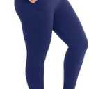 Walifrey Plus Size Leggings with Pockets for Women, High Waist Opaque Tummy Control Leggings XXL