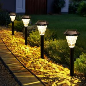 GIGALUMI 8 Pack Solar Lights Outdoor Waterproof, Outdoor Solar Lights for Yard, Solar Garden Lights, Yard Decorations Outdoor for Pathway, Patio, Garden, Driveway, Lawn, and Landscape(Warm White)