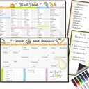 JJPRO Baby First Foods Tracker Fridge Magnet, Daily Food Log Meal Planner, 100 Foods Before 1 Checklist, Baby Daily Log Whiteboard, First Food Tracker for Refrigerator
