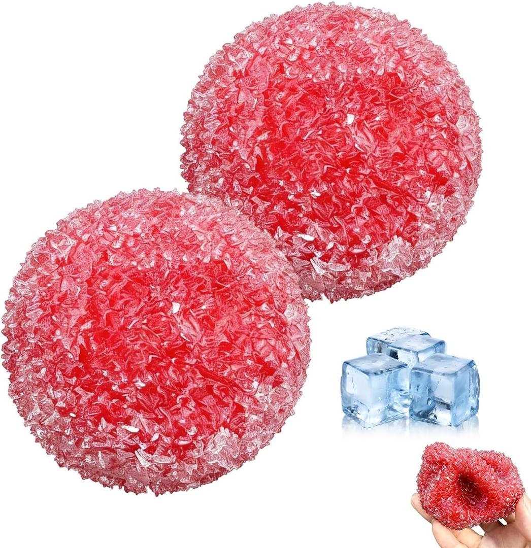 Waxberry Crunchy Squishy Stress Balls, 2Pcs Ice Skin Moldable Fidget Toys, Slow Rising Sensory Squeeze Toy for Relaxation, One Size