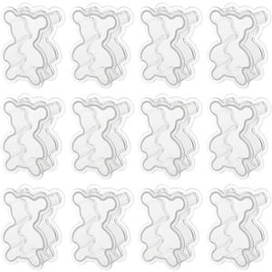 Bear Shaped Candy Boxes Cute Clear Plastic Containers Clear Fillable Ornaments Crafts Decorations for Weddings Birthdays Party Favors 12pcs