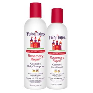 Fairy Tales Rosemary Repel Daily Kids Shampoo, 12 fl oz. and Conditioner, 8 fl oz. Duo  Kids Like the Smell, Lice Do Not