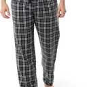 Fruit of the Loom Men's Soft Flannel Pajama Lounge Sleep Pant (X-Large, Grey Plaid)