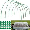 Garden Hoops for Raised Beds, 36pcs Greenhouse Hoops Grow Tunnel, 6 Sets 8ft Rust-Proof Fiberglass Frame for Garden Netting, Row Cover, Shade Cloth, Protecting Outdoor Plants