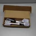 SetSail Dish Brush Set of 3 with Bottle Brush, Dish Scrub Brush with Long Handle Deep Cleaning Handle Brush with Scraper Tip for Kitchen Sink Dishes Bottle Cup Pot and Pans Tile Lines, Black