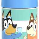 THERMOS FUNTAINER Water Bottle with Straw - 12 Ounce - Kids Stainless Steel Vacuum Insulated Water Bottle with Lid, Bluey