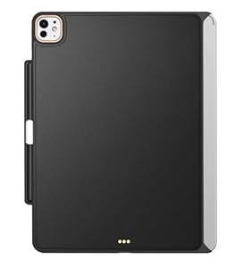MagicKeyboard Compatible Case for iPad Pro 11 inch M4/M5 2024/2025, Cover with Apple Pencil Holder for Smart MagicKeyboard Folio Slim Durability, Durable Leather, (Keyboard Not Included), Clear, Black