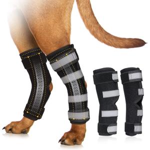 Dog Leg Brace for Back Leg, Canine Hock Brace for Rear Legs with Dual Metal Strips, Joint Warps Strong Support Help for Hind Leg Injuries Sprains Arthritis Torn ACL(1Pair,M)
