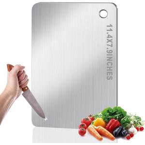 Titanium Cutting Board for Kitchen, Stainless Non Stick Chopping Board, Upgrade Double Sided Food-Grade Titanium Board for Kitchen for Meat Cheese Vegetable (Small)