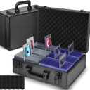 Top Loaders Storage Box with Key Lock - Holds up to 600+ Top loaders or 130+ 35pt One Touch, Trading Card Case Sports Card Storage Box, Not for Graded Card (Large)