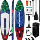 11'x34 Inflatable Paddle Board for Adults Youth, Extra Wide 430LBS Capacity SUP, Stable 2-3 Person Family for Lake Ocean Fishing Surfing Yoga, Includes Accessories